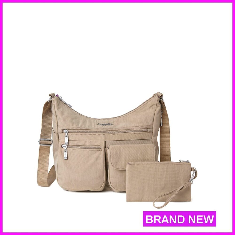 Lightweight Nylon Crossbody Hobo Bag, Water-Resistant Travel with RFID